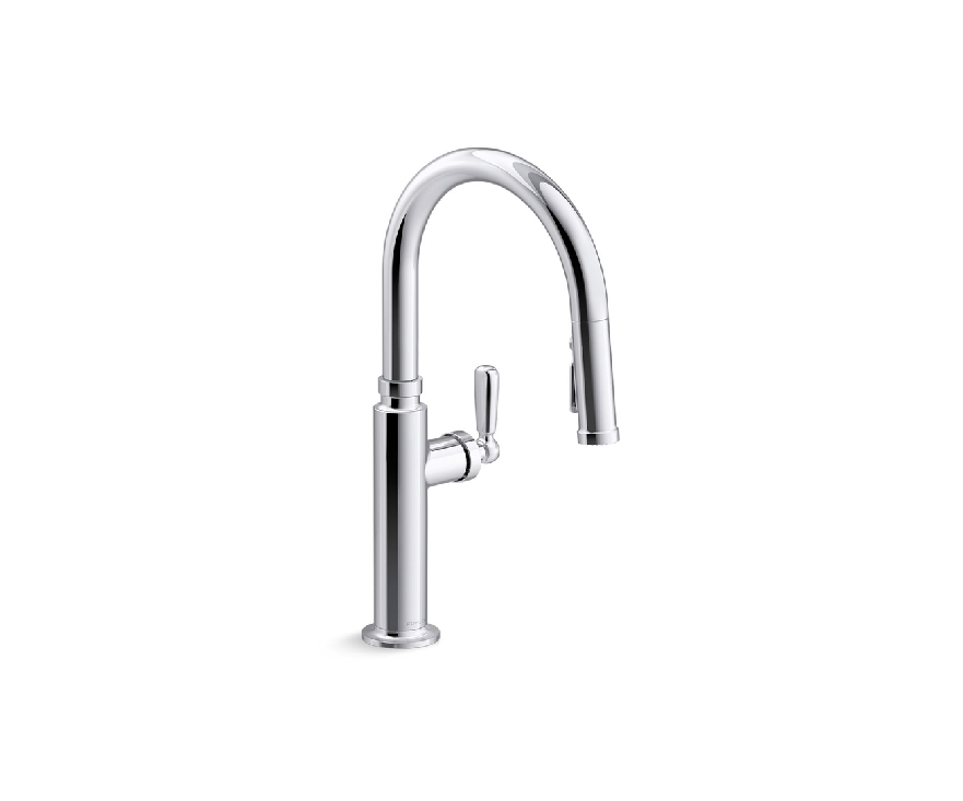 KOHLER 28358-RT2-VS Single Handle Deck Mount Touchless Pull Out Kitchen Faucet - featured image
